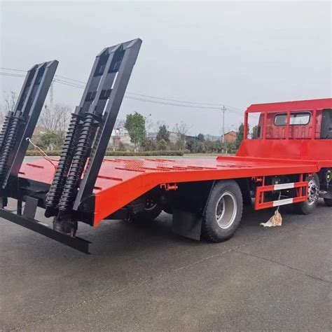 Customized Flatbed Carrier Loading Tow Transport Low Bed Flatbed Truck ...