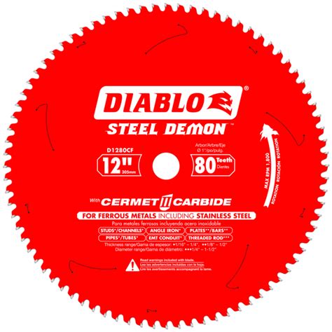 Diablo D1280CF 12 in. x 80 Tooth Steel Demon Thin Metal Cutting Saw ...