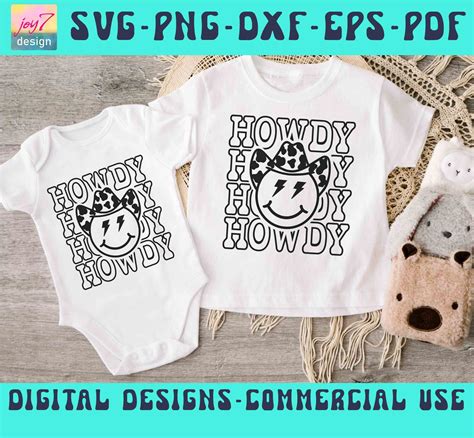 Howdy Svg Png Howdy Yall Svg Cowboy Happy Face Cowboy Svg Etsy