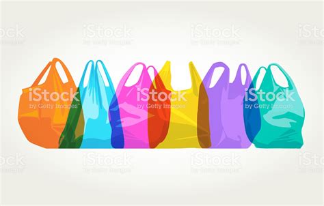 Overlapping Silhouettes Of Plastic Shopping Bags Suggesting