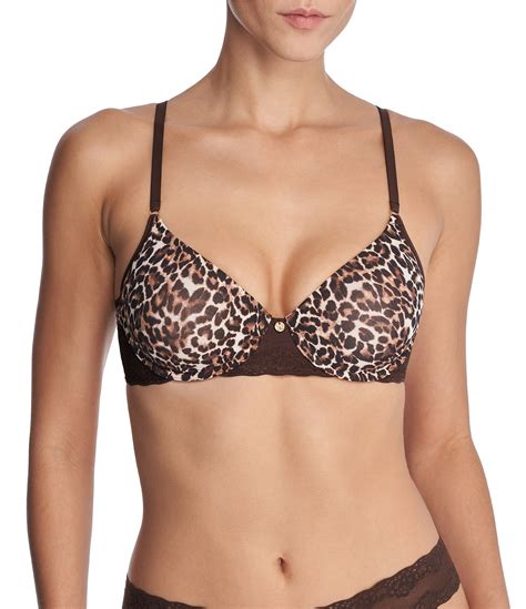 Natori Bliss Perfection Contour Underwire Lace Trim Leopard Print T