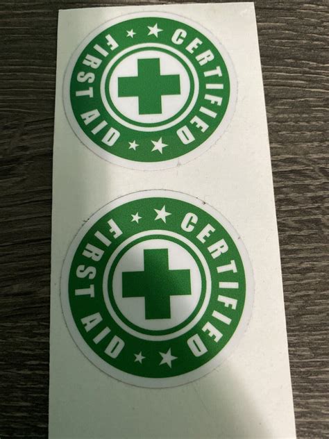 Certified First Aid Sticker Safety Label Emt Hard Hat Helmet Cpr