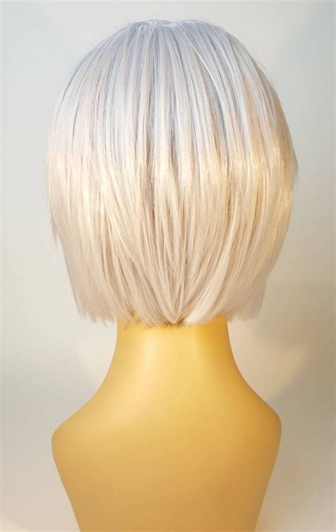 Short Platinum Blonde Wig Shaggy Layered Bob Silver Blonde Etsy