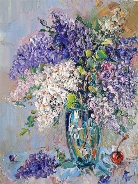 Картина маслом Сирень в стеклянной вазе в интернет-магазине на Ярмарке ...
