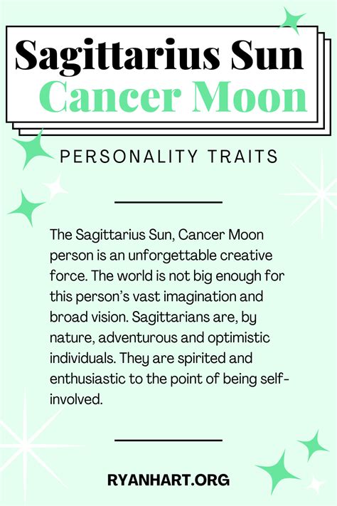 Sagittarius Sun Cancer Moon Personality Traits Ryan Hart