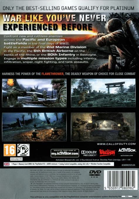 Call Of Duty World At War Final Fronts Cover Or Packaging Material