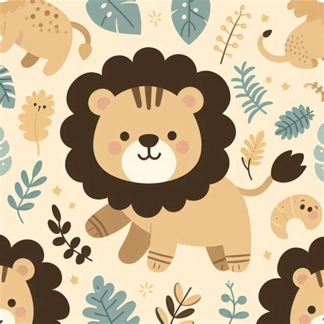 Premium Photo | Lion background desktop wallpaper cute vector