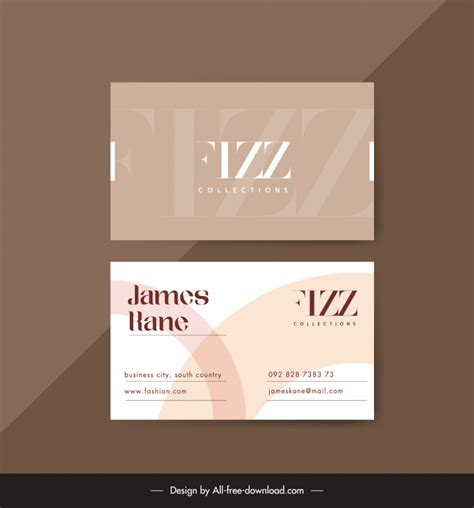 Fashion Business Card Template Flat Elegant Classic Vectors Images