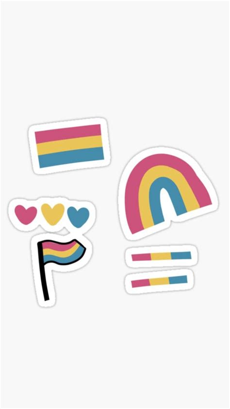 Pansexual Flag Rainbow Hearts Sticker Pack Lgbtq Sticker For Sale By