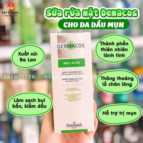 Sữa Rửa Mặt Dermacos Cho Da Dầu Mụn Anti Acne Deep Cleansing Gel