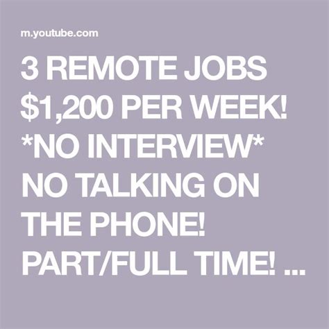 3 REMOTE JOBS 1 200 PER WEEK NO INTERVIEW NO TALKING ON THE PHONE