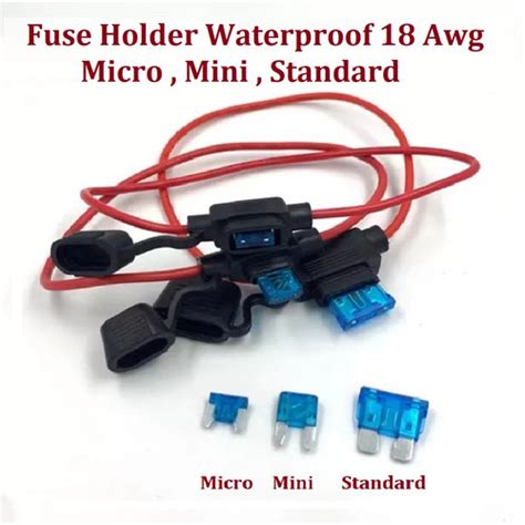 Jual Fuse Holder Rumah Sekering WATERPROOF 18 Awg Standard Mini