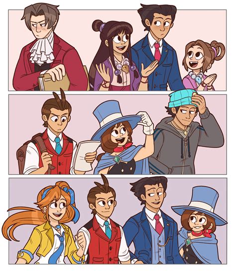 Phoenix Wright Maya Fey Miles Edgeworth Apollo Justice Trucy Wright