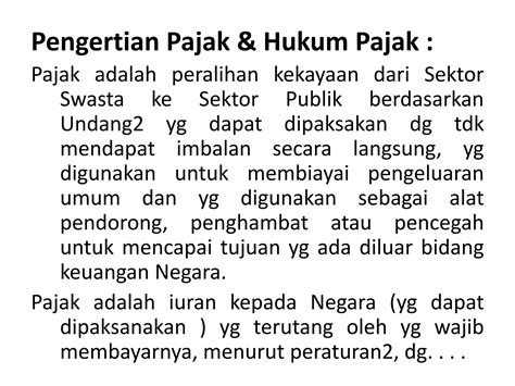 Materi Pajak Pengertian Hukum Pajak Pptx