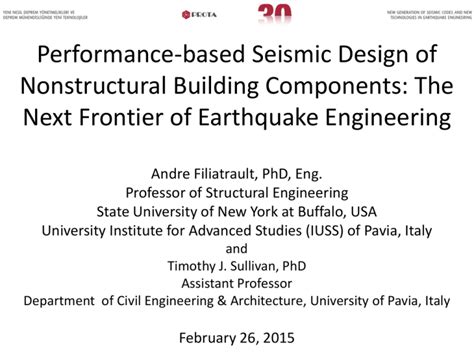 Performance Based Seismic Design Of Nonstructural Building