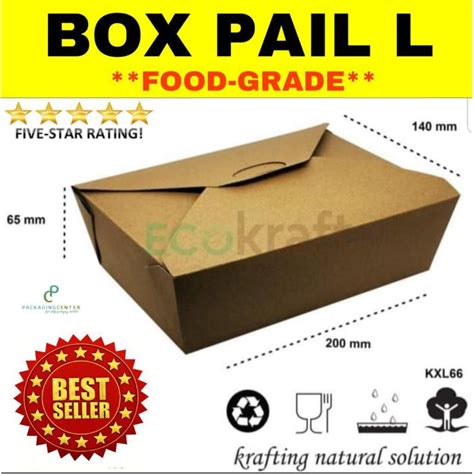 Jual Foodgradebox Pail L Large Besar Kotak Makan Kraft Kue Cake Box