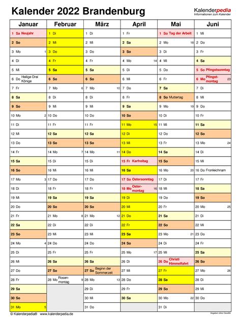 Kalender Brandenburg Ferien Feiertage Word Vorlagen