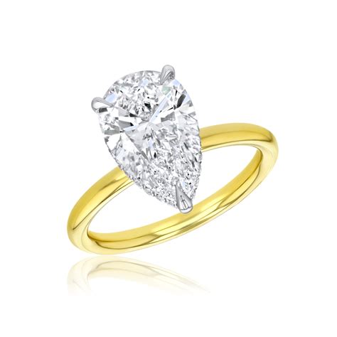 Continuous Hidden-Halo Pear Shaped Engagement Ring - XO Jewels