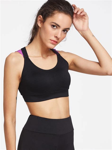 Active Criss Cross Back Sports Bra Shein Sheinside