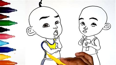 Upin Dan Ipin Menggambar Dan Mewarnai Upin Dan Ipin How To Draw And