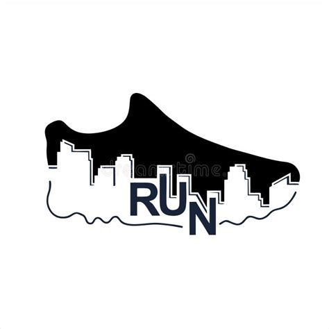 Running Sports Shoe Fitness Sneakers Flat Vector Icon Illustration