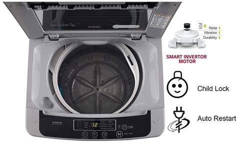 LG 7 5 Kg 5 Star Smart Inverter Fully Automatic Top Loading Washing