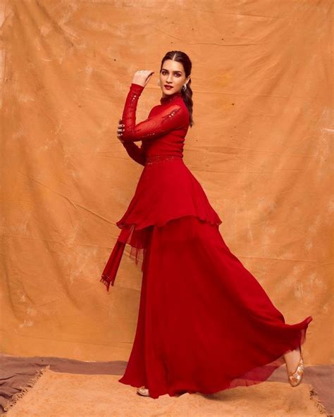 Kriti Sanon Pretty Looks In Red Dress Telugu Rajyam