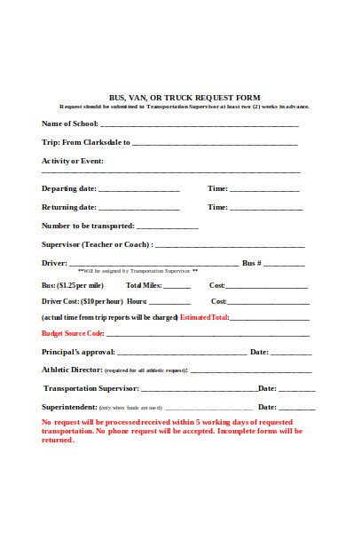 FREE 32 Transportation Request Forms In PDF MS Word Excel