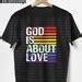 God Is About Love Christian LGBTQ Pride Month Faith Rainbow PNG Design Gay Lesbian Gift PNG
