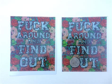 Fuck Around And Find Out Vinyl Sticker Decal Red Rose Mixed Etsy