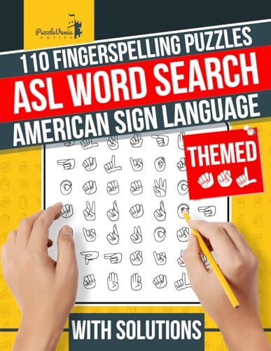 Asl Word Search American Sign Language Fingerspelling Puzzles With