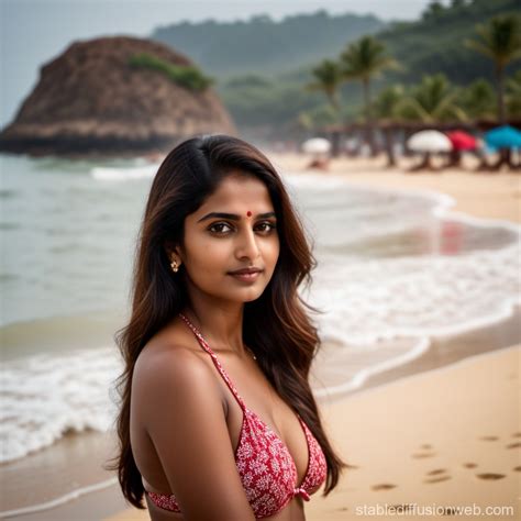 Guajarati Woman In Beach Bikini Stable Diffusion Online