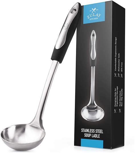 Zulay Kitchen 12 Inch Stainless Steel Soup Ladle Durable Soup Ladle