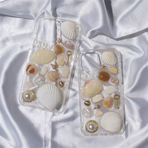 Handmade Coastal Seashell Resin Phone Case Etsy Seashell Phone Case