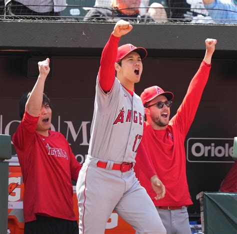 エンゼルス大谷翔平、一塁到達4・22秒の快足で決勝点奪う 瞬間最高スピードもトップレベル Mlb写真ニュース 日刊スポーツ