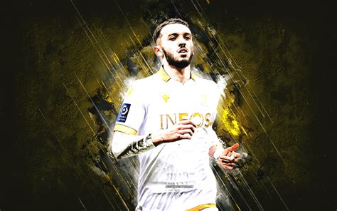 Download wallpapers Amine Gouiri, OGC Nice, french soccer player, stone ...