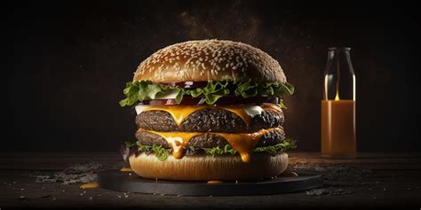 Premium Photo | Mouthwatering burger with secret sauce