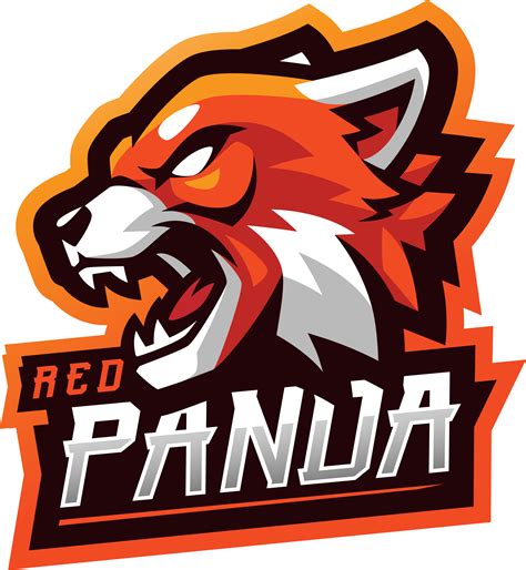 Red panda head esport mascot logo design By Visink | TheHungryJPEG