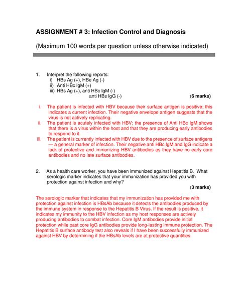 Micr Assignment Assignment Infection Control And Diagnosis