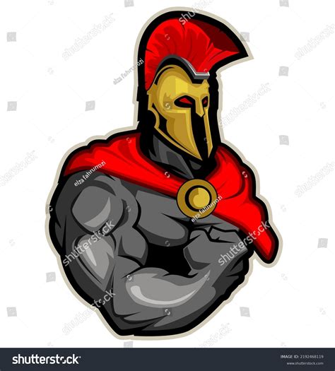 Spartan Muscle Mascot Cartoon Vector Stock Vector Royalty Free