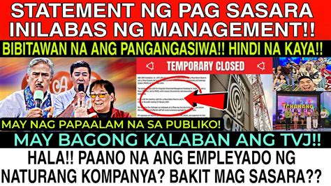 Hala Statement Ng Pag Sasara Inilabas Ng Management May Nag Paalam Na