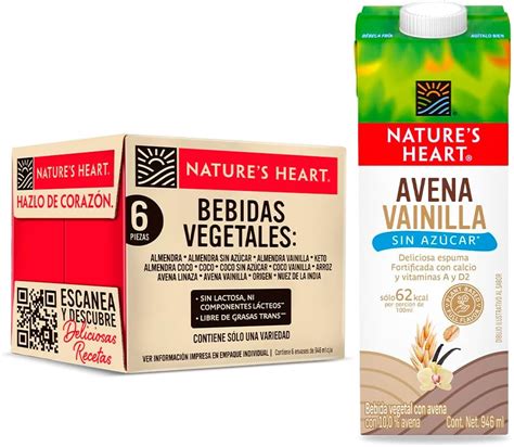 Natures Heart Bebida Vegetal Avena Vainilla 946 Ml 6 Pack