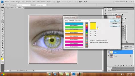 Como Cambiar El Color De Ojos Photoshop Youtube