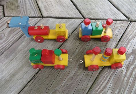 Vintage 1950's Mini Wooden Circus Train Set With Removable Animal ...