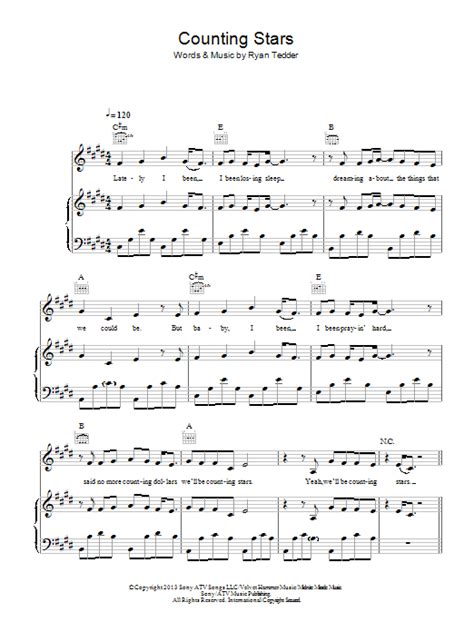 Counting Stars | Sheet Music Direct