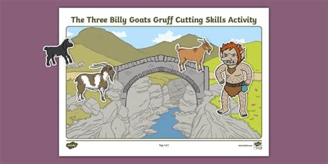 The Three Billy Goats Gruff Cutting Skills Activity Twinkl