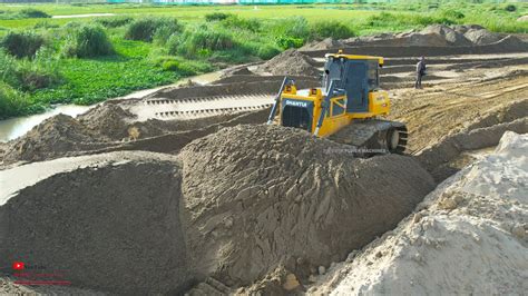 Excellent Powerful Process Filling Land In Water By Sand Working With