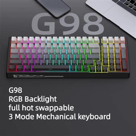 RK G Wireless G Mode Bluetooth Mechanical Keyboard RGB Hot Swappable Gaming E Sports