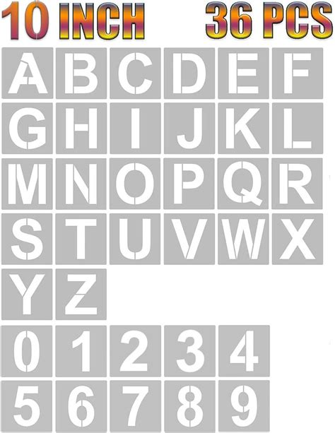 Amazon Inch Number Stencils Reusable Number Templates