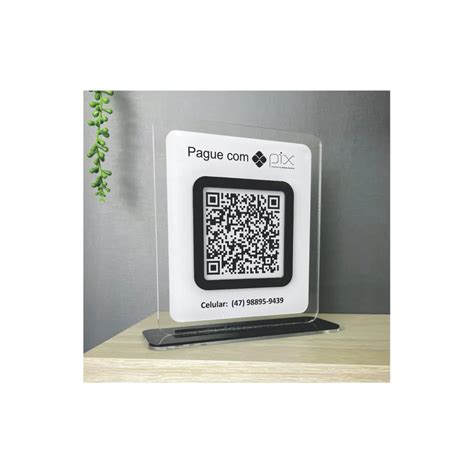 Placa Pix Display Em Acr Lico Espelhado Personalizada Elegante E